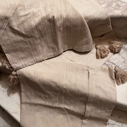 Pillowcases new cotton vanilla beige linen set of 3