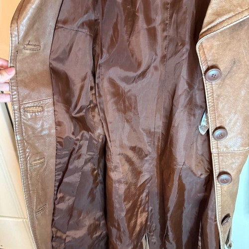 Vintage leather coat 100% genuine leather used, Medium, Inditex