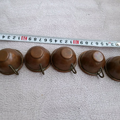 Small copper cups used, set of 5