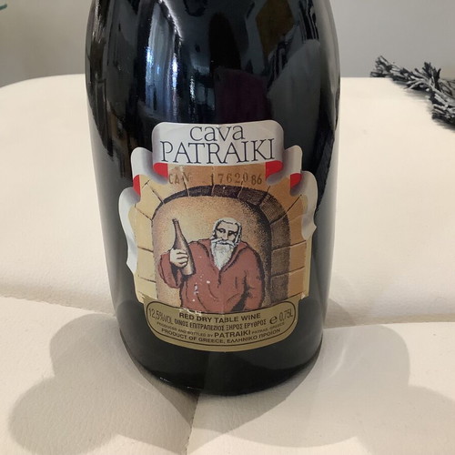 CAVA PATRAIKI red wine collectible, very old, over 50 years, sealed new