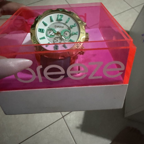 Breeze women's wristwatch, green and gold, waterproof