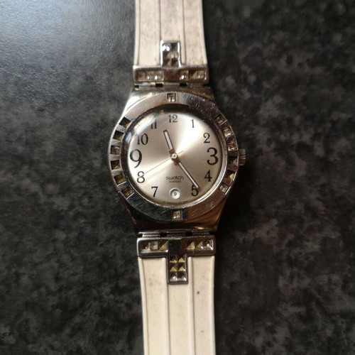 Swatch Irony Vintage γυναικείο ρολόι μεταχειρισμένο, quartz, λευκό-ασημί