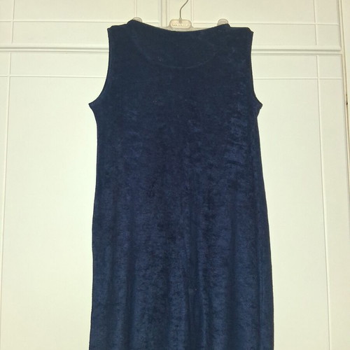 Short dress like new, blue terry cloth with front zipper, beachwear
