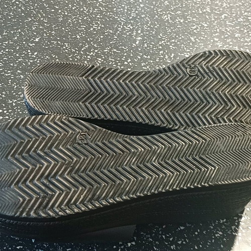 Sabino leather summer platform sandals like new, size 38, black