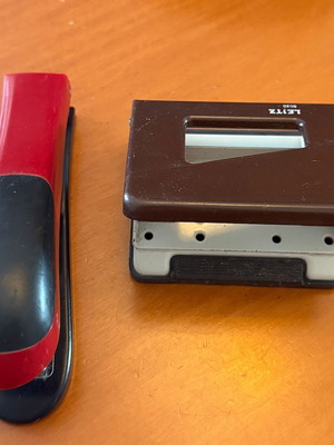 Stapler and hole puncher set used, Leitz 5025 vintage office tools