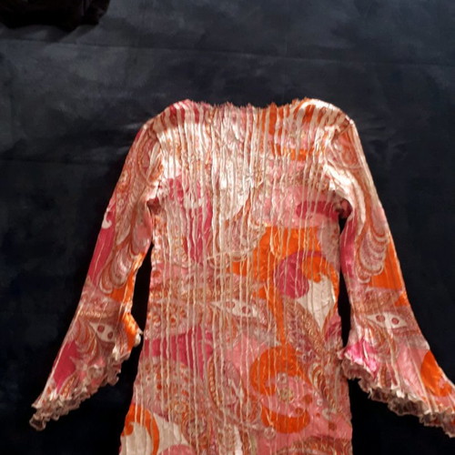 Spring blouse used, orange with lace, size M