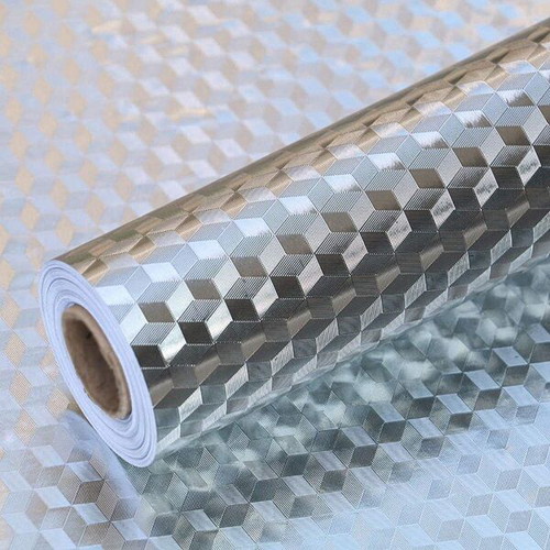 Silver 3D Kitchen Self-Adhesive Protective Film 60cm x 2m new