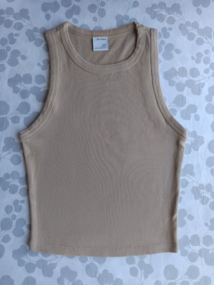 Bershka crop top beige, new, size S