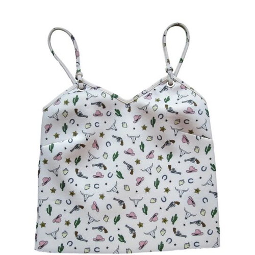 American Retro neoprene cami top new, size S, cowboy print