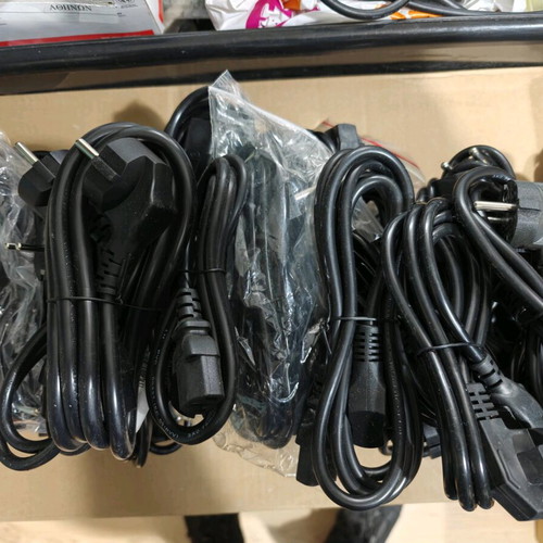 PC power cables Schuko to IEC C13 new, pack of 41 pieces
