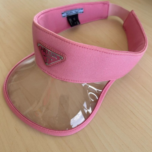 Prada pink visor hat with transparent shield like new, size M