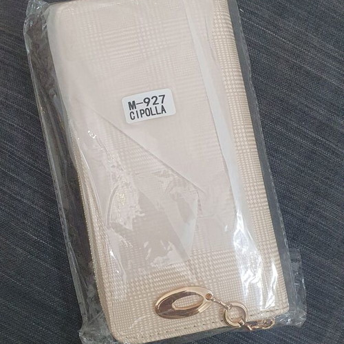 Cipolla beige checkered rectangular wallet