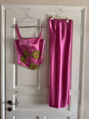 Jupe satin set pink like new
