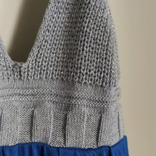 Knitted dress with silver thread size M 38 10