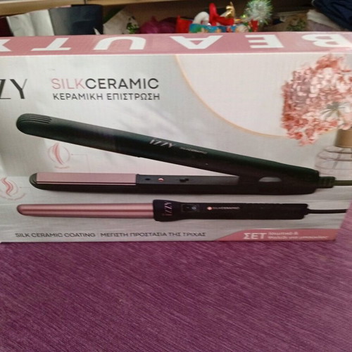 Hair straightener and curling iron set new