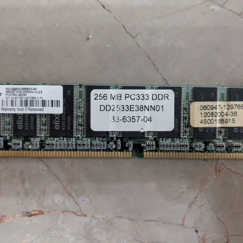 Elixir 256MB DDR1 PC2700 333MHz DIMM 184-pin RAM used