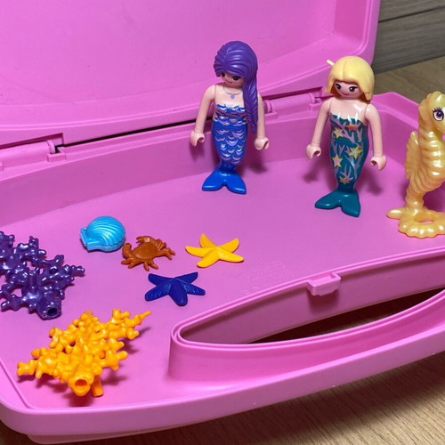 Playmobil set with mermaids and suitcase used