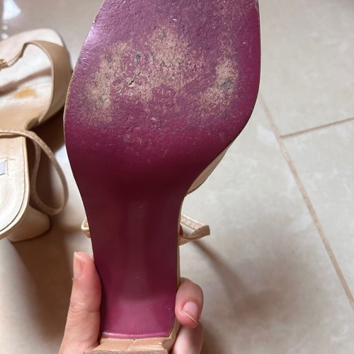 Hispanitas women's leather sandals used, size 38, rose gold