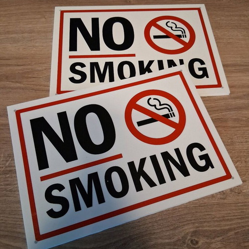 Σετ 2 πινακίδων No Smoking από PVC, καινούργιες