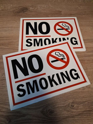 Σετ 2 πινακίδων No Smoking από PVC, καινούργιες