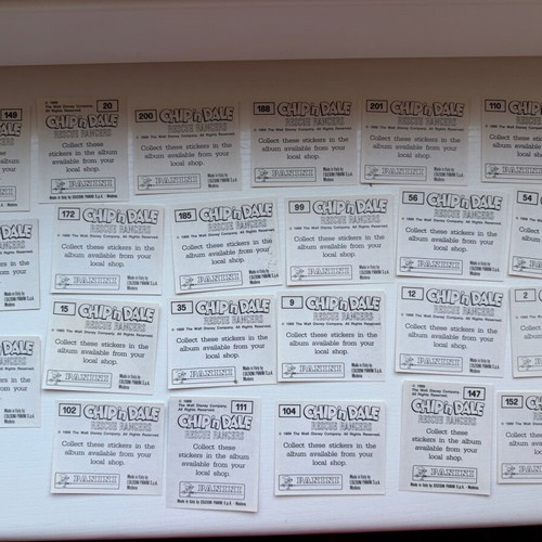 Chip n Dale Disney 1989 stickers new, pack of 83
