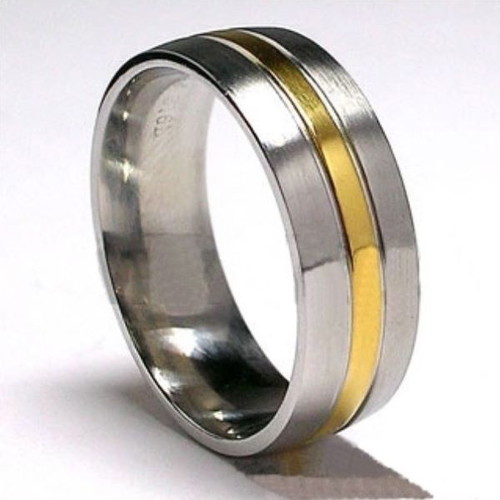Pair of gold-plated stainless steel rings new
