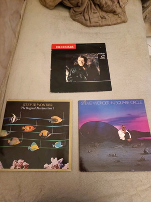 Vinyl records used, 3, Stevie Wonder and Joe Cocker, original Greek editions