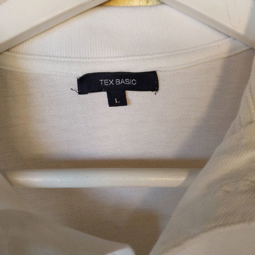 Texbasic men's polo shirt like new, white, size L