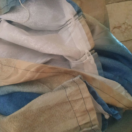 Curtain like new, blue and yellow