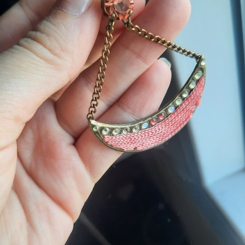 Boho earrings in bronze pink tone new, handmade, vintage style