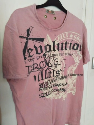 Men's T-shirt like new, pink, size M, with print