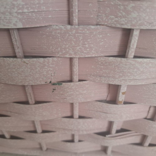 Wicker box house pink like new for baptism or storage