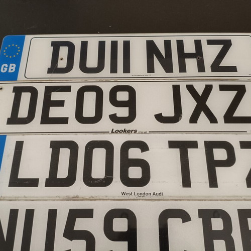 Collectible Used English Car License Plates Set of 6
