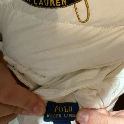 Ralph Lauren kids sleeveless puffer vest like new, white-blue size S (7)