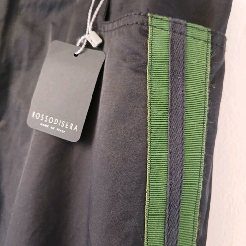 Rossodisera Capri pants new, black with green stripes