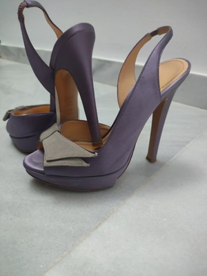 Pollini mule σατέν μωβ πέδιλα νούμερο 36,5