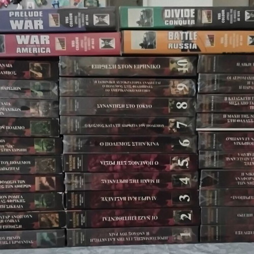 World War II VHS documentary set like new, 34 tapes