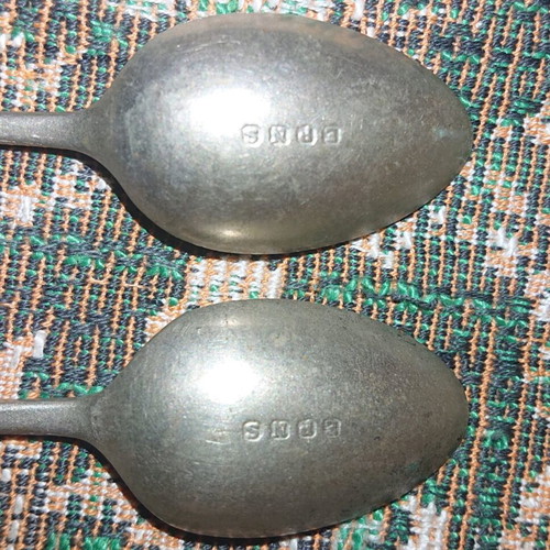 Old spoons used, small with markings