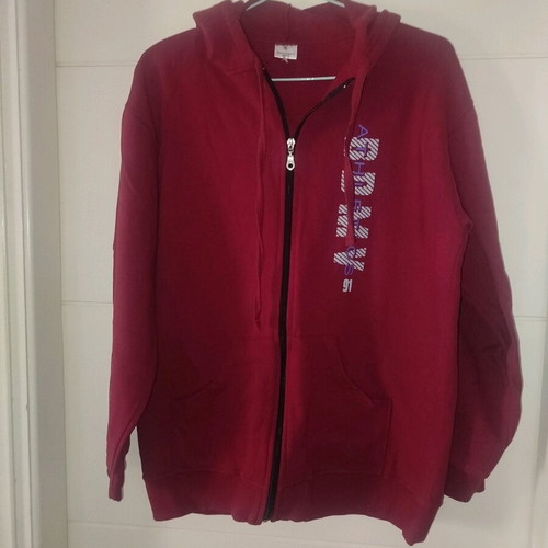 Body Move cotton sports hoodie jacket new, size medium, burgundy