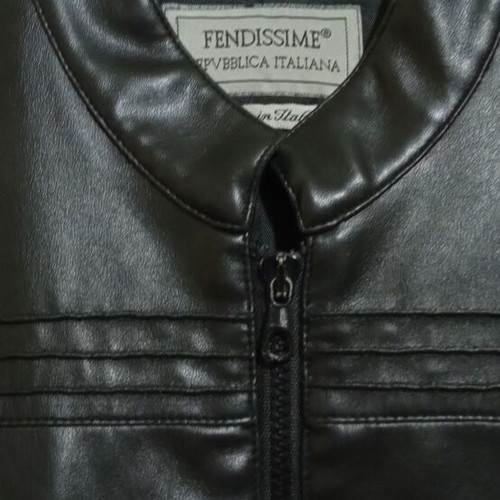Vintage women's FENDISSIME eco leather jacket like new, black, size S