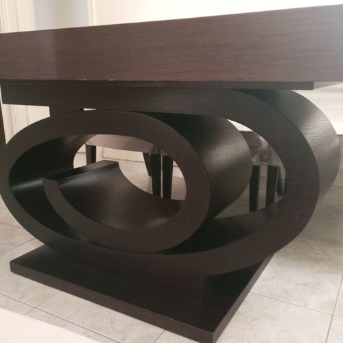 Dining table with 6 chairs used, dimensions 1.80x1.00 with extension