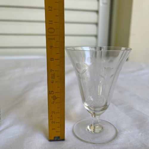 Set of 48 used Art Deco crystal glasses antique