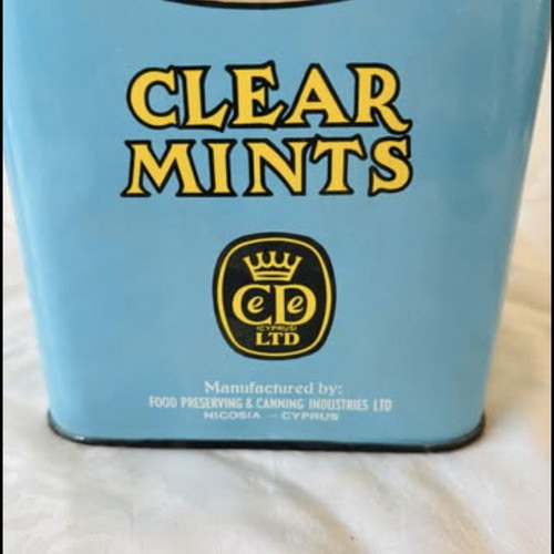 Cypriot Tin Box Used Large Collectible from 1960