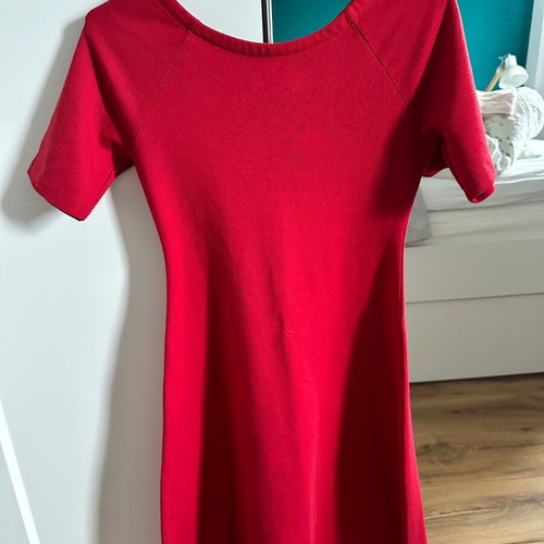 Zara red short-sleeve dress, size S