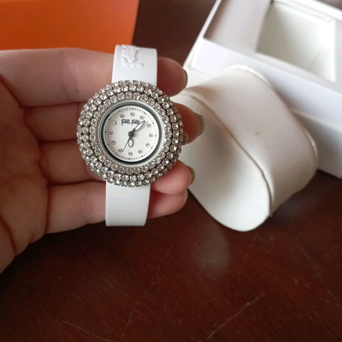 Folli Follie women's watch new, small dial, white rubber strap
