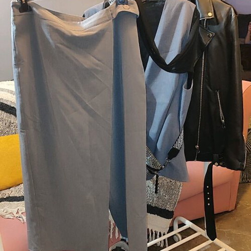XXLOVE Plus Size Pants New Gray With Zipper