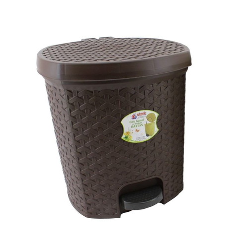 Sterk rattan plastic pedal bin 5lt new
