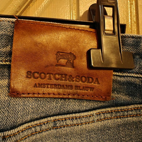Scotch and Soda slim fit jeans blue like new with fades and rips