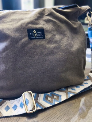 Nasta fabric shoulder bag like new, beige 30x40 cm