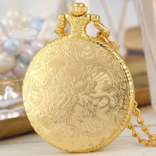 Gold-Plated Pocket Watch New Inspired by 1920 Era